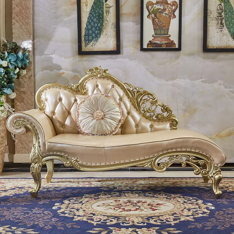 Gold chaise lounge chair discount
